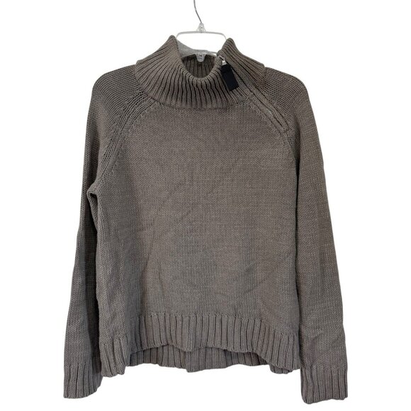 Lisa Todd Women's Size Small Mock Zip Neck Zi Long Sleeve Sweater Reed Brown - Picture 3 of 6